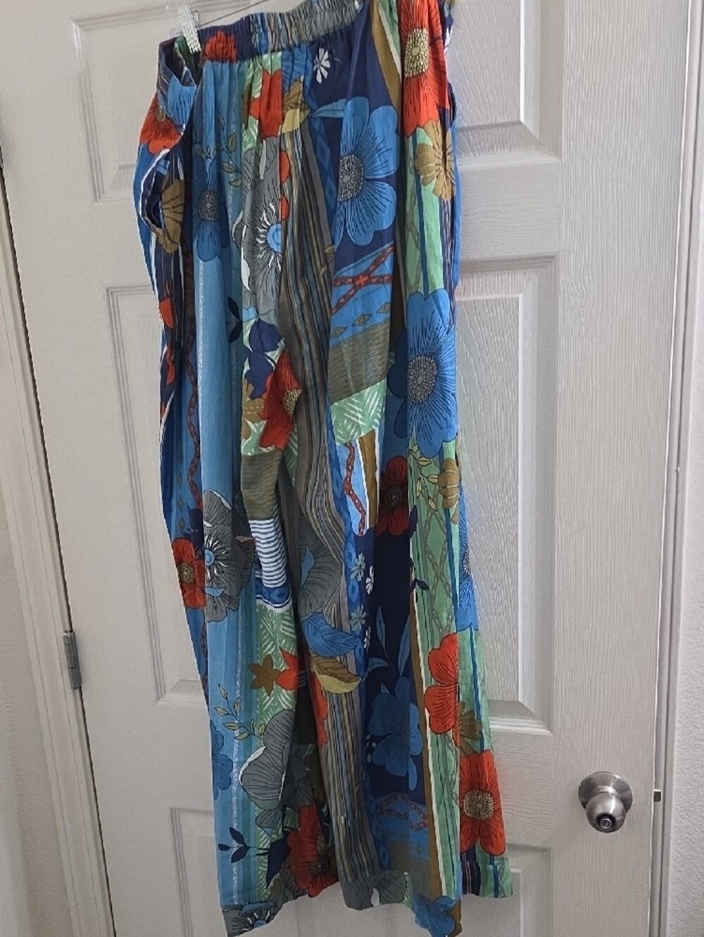 Ashley Stewart Blue Multi Floral Wide Leg Pants - Picture 5 of 6